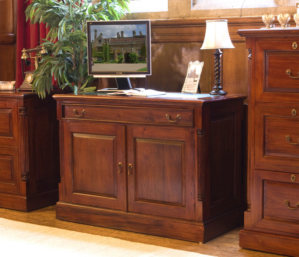 Hidden Home Office :  Mahogany Hidden Home Office computer desk. This stylish desk is designed to hide away all your computer equipment. Part of the  Mahogany home office furniture range.