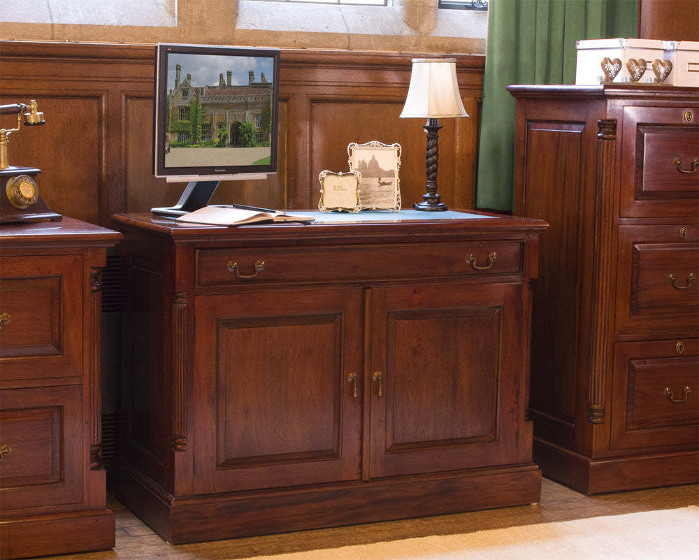Hidden Home Office :  Mahogany Hidden Home Office computer desk. This stylish desk is designed to hide away all your computer equipment. Part of the  Mahogany home office furniture range.
