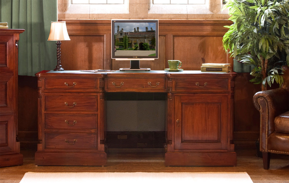 Twin Pedestal Computer Desk :  twin pedestal computer desk. Stylish solutions for contemporary or traditional living. Part of the Stunning  home office furniture range.