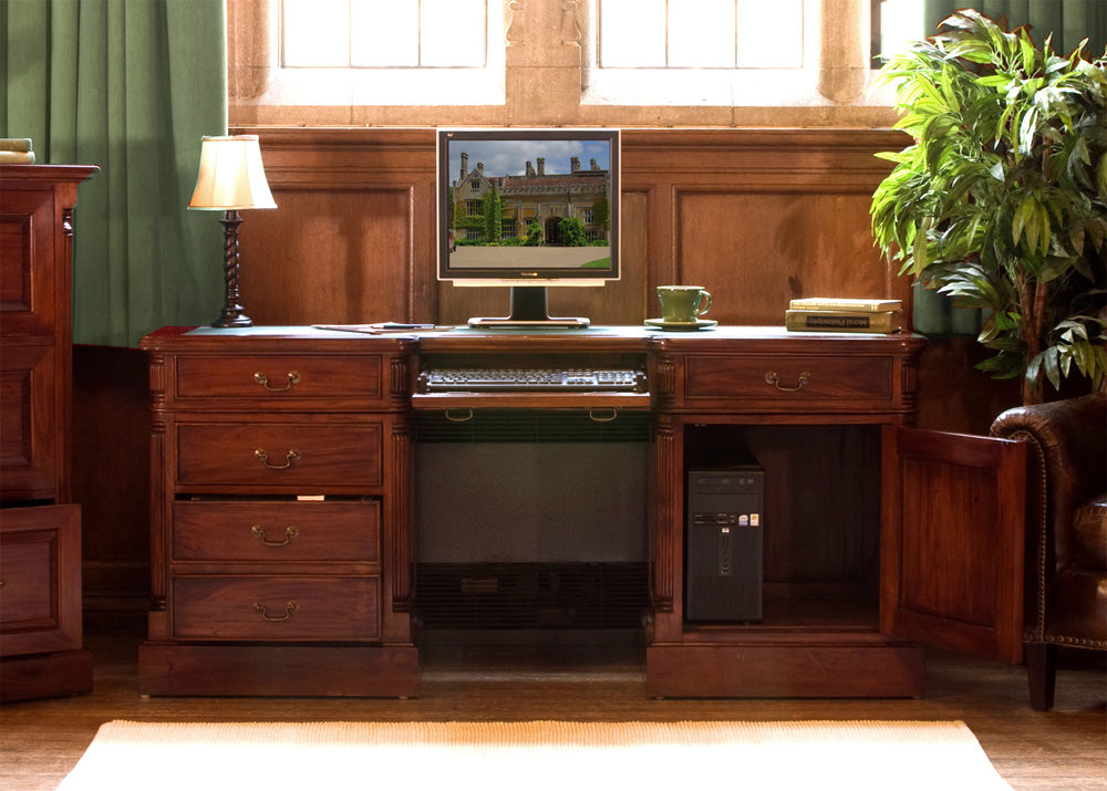 Twin Pedestal Computer Desk :  twin pedestal computer desk. Stylish solutions for contemporary or traditional living. Part of the Stunning  home office furniture range.