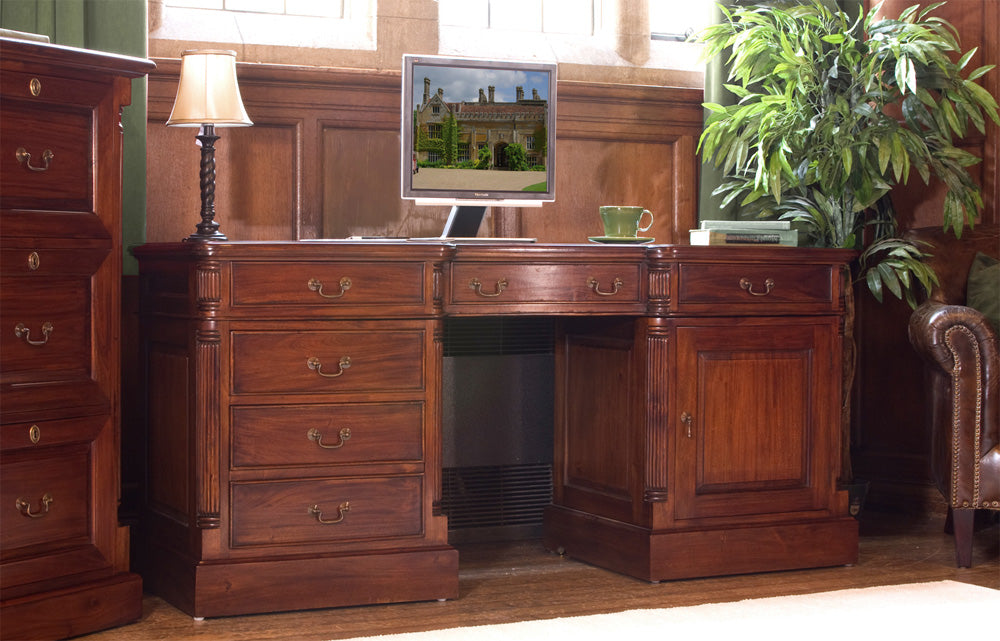 Twin Pedestal Computer Desk :  twin pedestal computer desk. Stylish solutions for contemporary or traditional living. Part of the Stunning  home office furniture range.