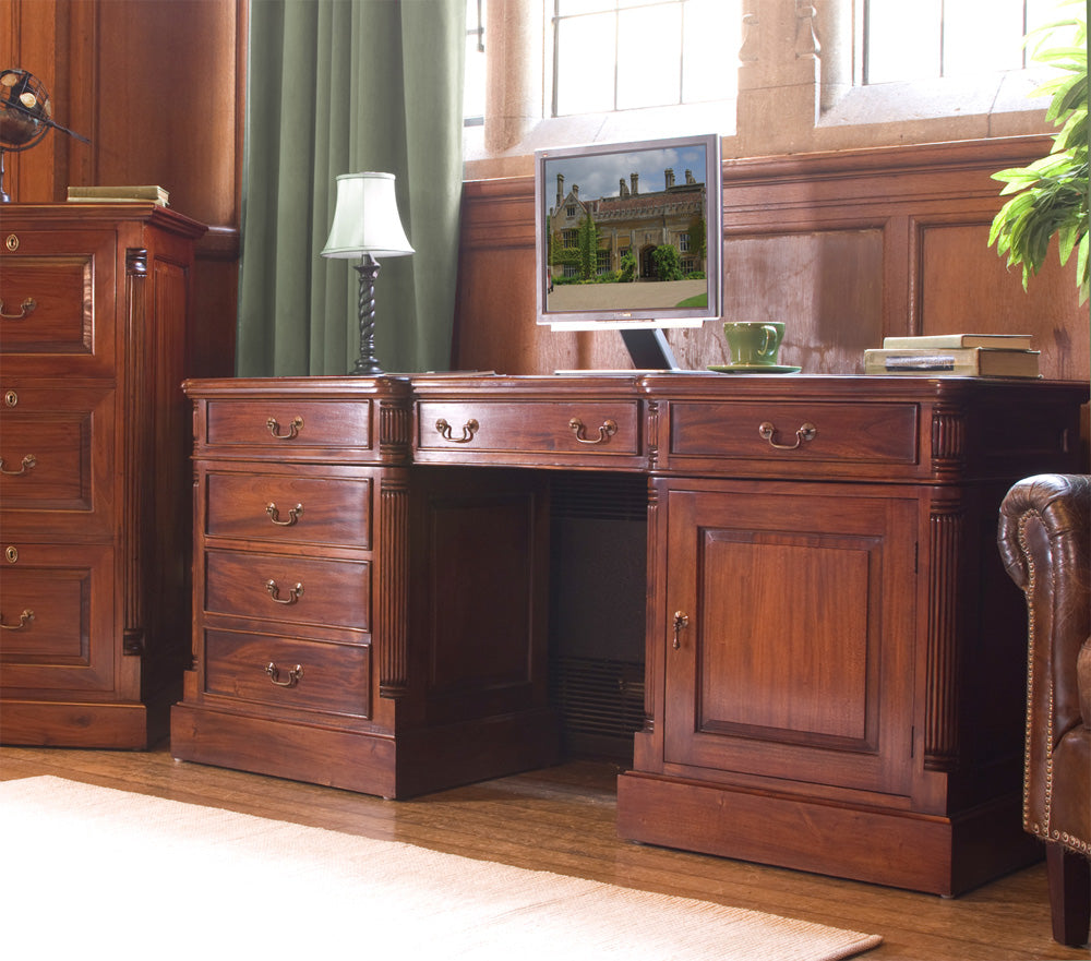Twin Pedestal Computer Desk :  twin pedestal computer desk. Stylish solutions for contemporary or traditional living. Part of the Stunning  home office furniture range.