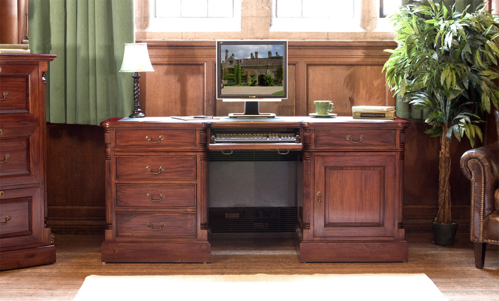 Twin Pedestal Computer Desk :  twin pedestal computer desk. Stylish solutions for contemporary or traditional living. Part of the Stunning  home office furniture range.