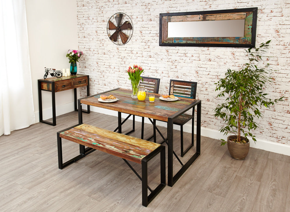 Console Table :  hall / console table. Made from reclaimed wood salvaged from old buildings in southern India. Part of the   range, colourful furniture for stylish living.