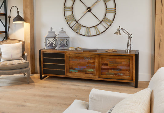 Ultra Large Sideboard :  Ultra Large Sideboard. Made from reclaimed wood salvaged from old buildings in southern India. Part of the   range, colourful furniture for stylish living.