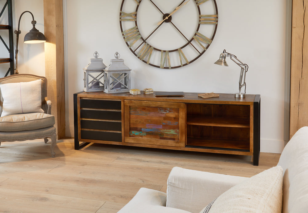 Ultra Large Sideboard :  Ultra Large Sideboard. Made from reclaimed wood salvaged from old buildings in southern India. Part of the   range, colourful furniture for stylish living.