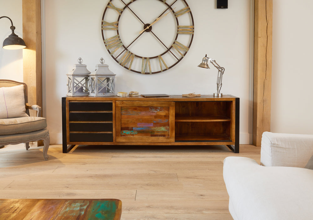 Ultra Large Sideboard :  Ultra Large Sideboard. Made from reclaimed wood salvaged from old buildings in southern India. Part of the   range, colourful furniture for stylish living.