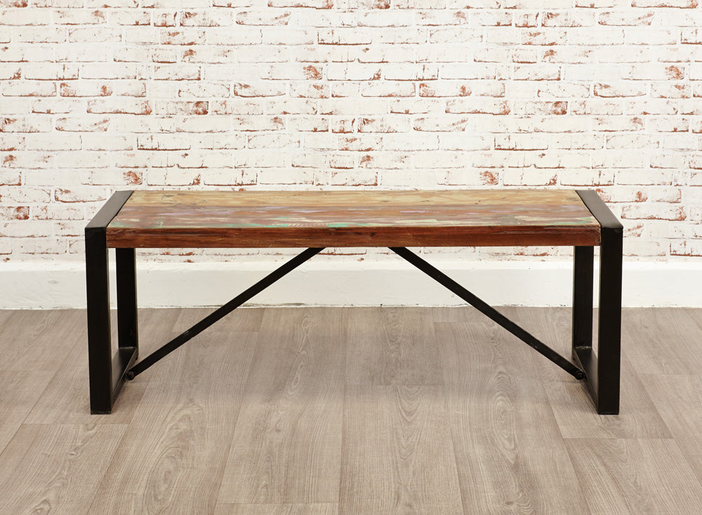 Small Dining Bench :  dining small bench. Made from reclaimed wood salvaged from old buildings in southern India. Part of the   range, colourful furniture for stylish living.