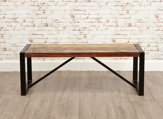 Small Dining Bench :  dining small bench. Made from reclaimed wood salvaged from old buildings in southern India. Part of the   range, colourful furniture for stylish living.