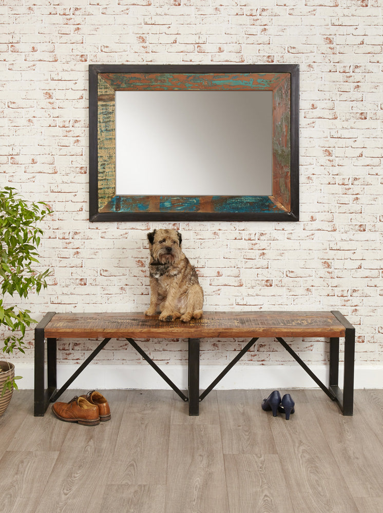 Large Dining Bench :  dining bench. Made from reclaimed wood salvaged from old buildings in southern India. Part of the   range, colourful furniture for stylish living.