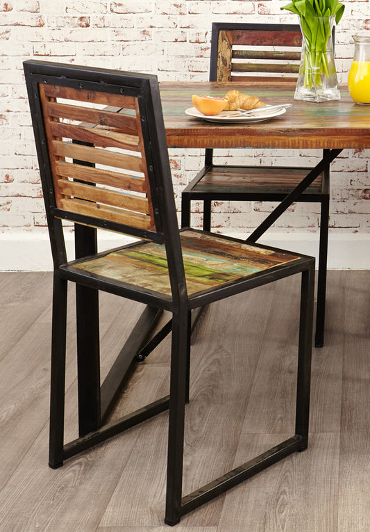 Dining Chair (Pack of two) :  dining chair. Made from reclaimed wood salvaged from old buildings in southern India. Part of the   range, colourful furniture for stylish living.