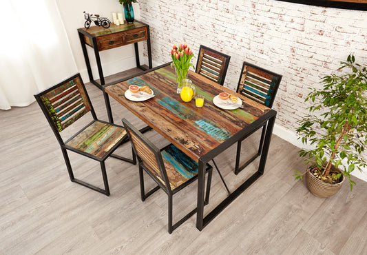Dining Table Small :  small dining table. Made from reclaimed wood salvaged from old buildings in southern India. Part of the   range, colourful furniture for stylish living.