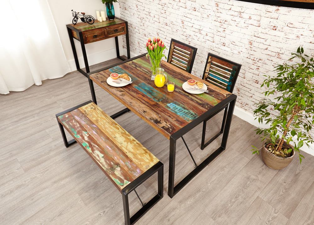 Dining Table Small :  small dining table. Made from reclaimed wood salvaged from old buildings in southern India. Part of the   range, colourful furniture for stylish living.