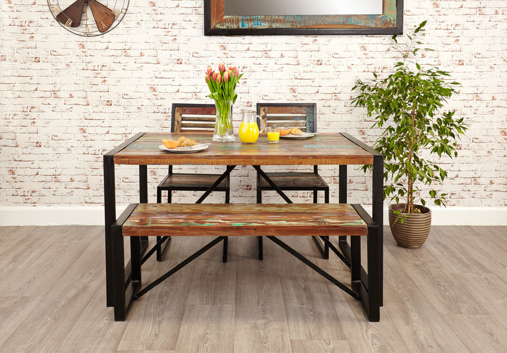 Dining Table Small :  small dining table. Made from reclaimed wood salvaged from old buildings in southern India. Part of the   range, colourful furniture for stylish living.