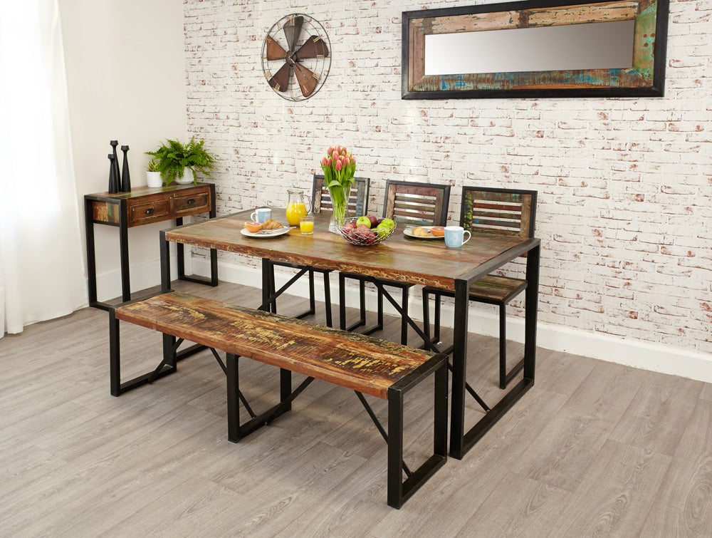 Dining Table Large :  large dining table. Made from reclaimed wood salvaged from old buildings in southern India. Part of the   range, colourful furniture for stylish living.
