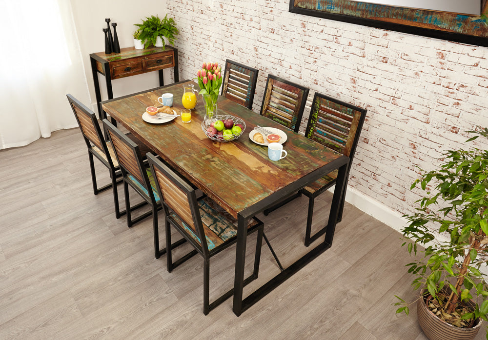 Dining Table Large :  large dining table. Made from reclaimed wood salvaged from old buildings in southern India. Part of the   range, colourful furniture for stylish living.