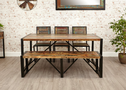 Dining Table Large :  large dining table. Made from reclaimed wood salvaged from old buildings in southern India. Part of the   range, colourful furniture for stylish living.