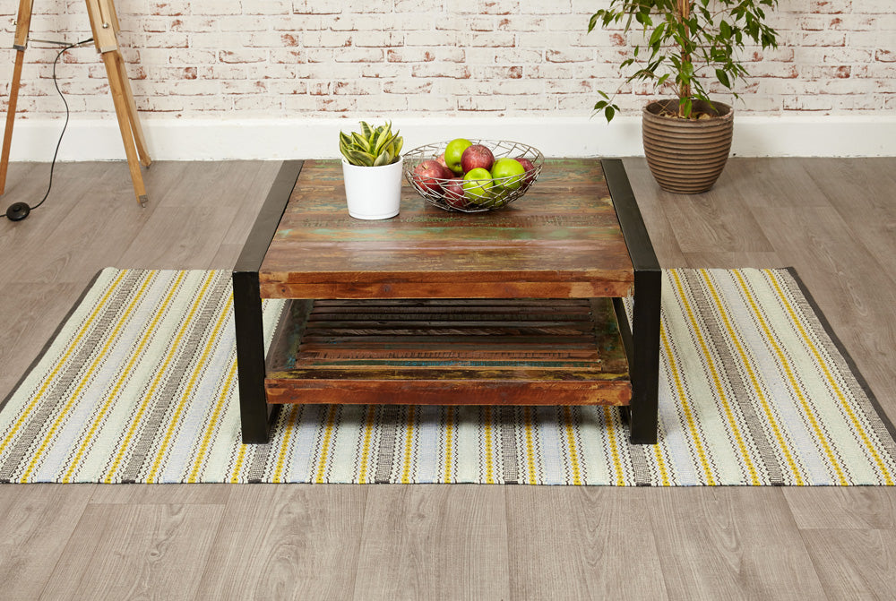 Square Coffee Table :  square coffee table. Made from reclaimed wood salvaged from old buildings in southern India. Part of the   collection, colourful furniture for stylish living.