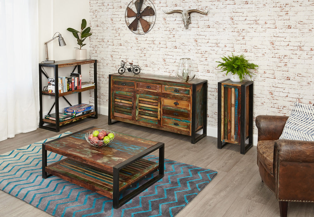 Rectangular Coffee Table :  rectangular coffee table. Made from reclaimed wood salvaged from old  and buildings in southern India. Part of the   collection, colourful furniture for stylish living.