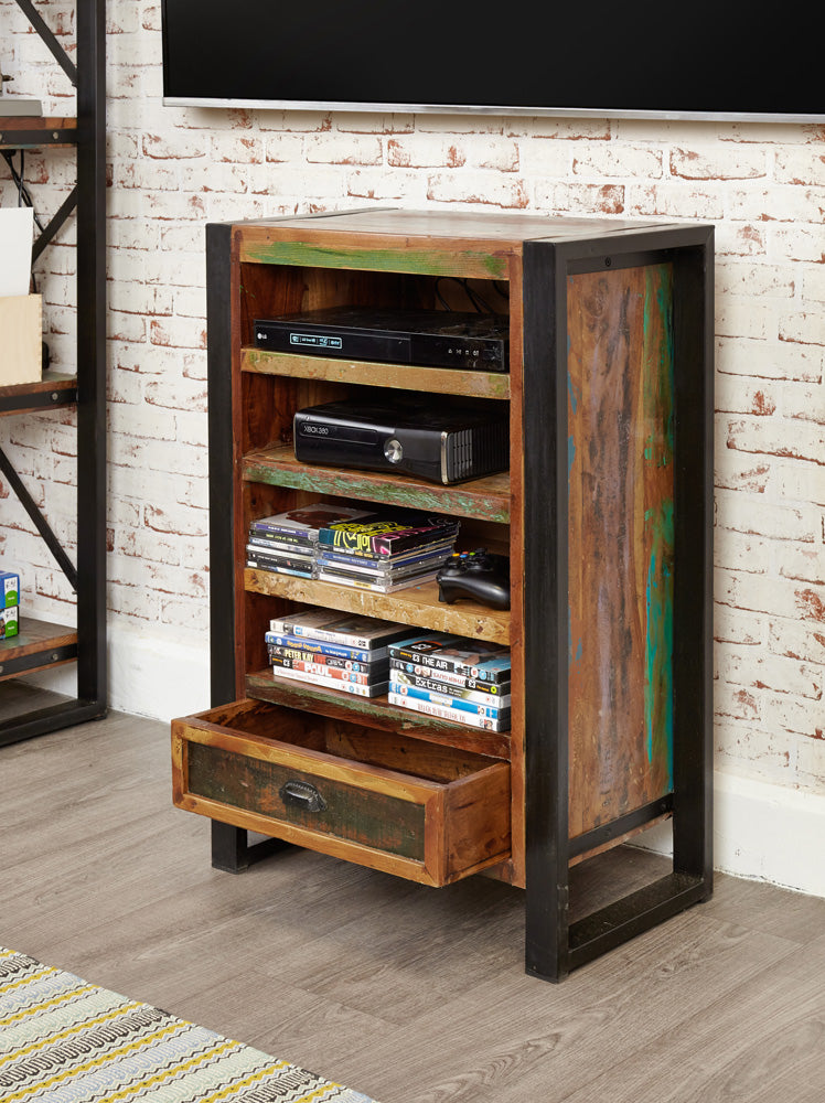 Entertainment Cabinet :  entertainment cabinet. Made from reclaimed wood salvaged from old buildings in southern India. Part of the   collection, colourful furniture for stylish living.