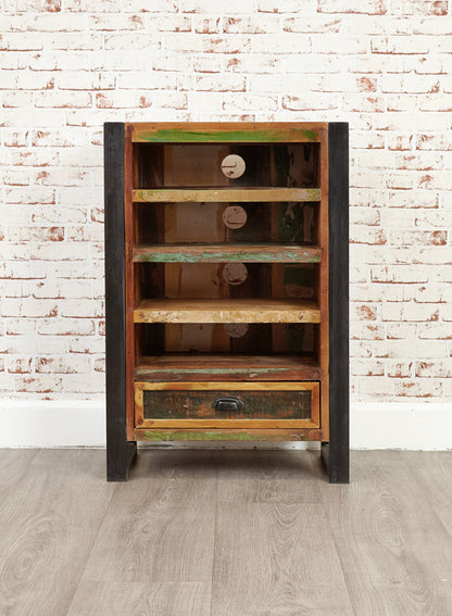 Entertainment Cabinet :  entertainment cabinet. Made from reclaimed wood salvaged from old buildings in southern India. Part of the   collection, colourful furniture for stylish living.