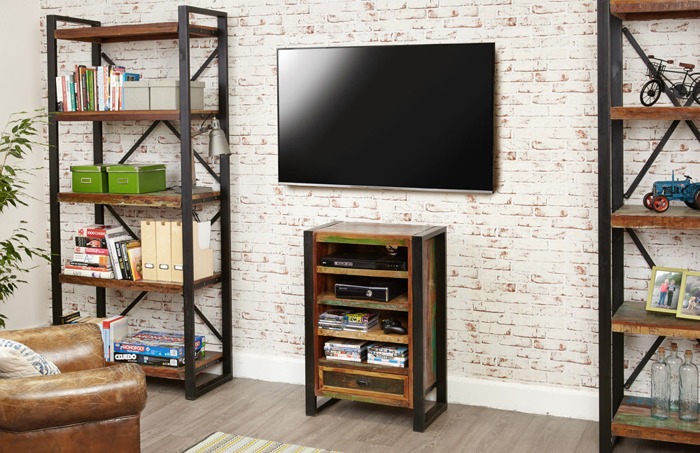 Entertainment Cabinet :  entertainment cabinet. Made from reclaimed wood salvaged from old buildings in southern India. Part of the   collection, colourful furniture for stylish living.