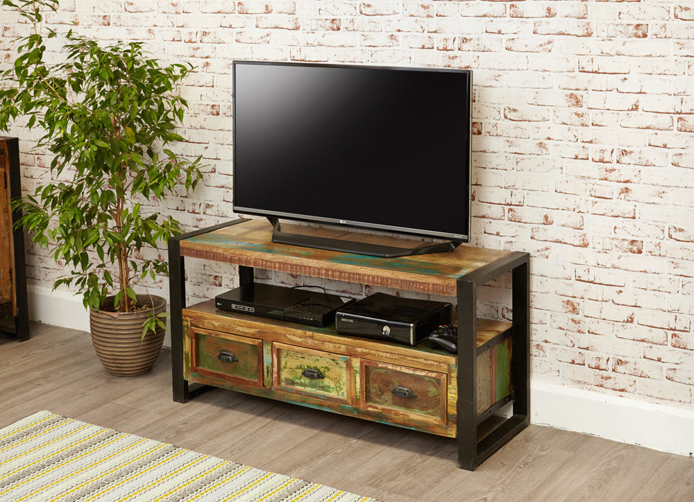Television Cabinet :  television TV cabinet. Made from reclaimed wood salvaged from old buildings in southern India. Part of the   collection, colourful furniture for stylish living.
