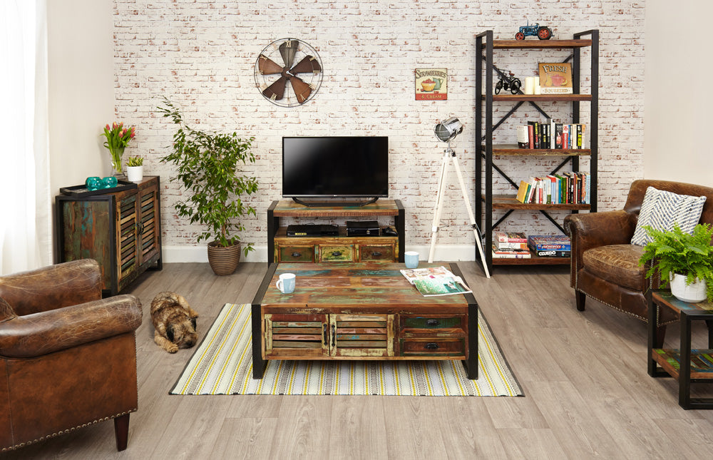 Television Cabinet :  television TV cabinet. Made from reclaimed wood salvaged from old buildings in southern India. Part of the   collection, colourful furniture for stylish living.