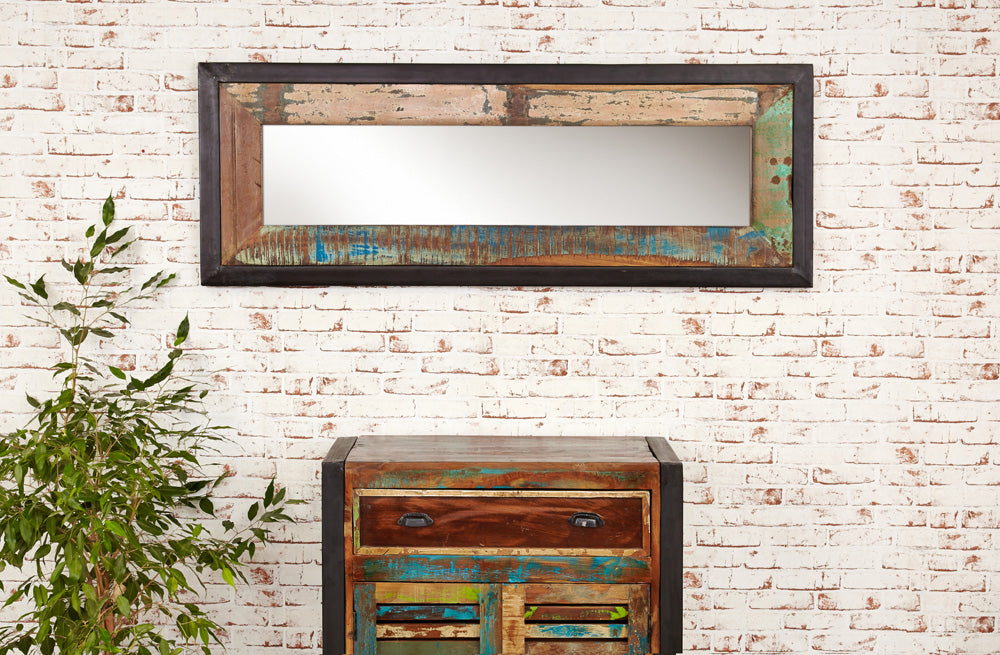 Mirror  Medium (Hangs landscape or portrait) : medium  mirror. hangs landscape or portrait Made from reclaimed wood salvaged from old buildings in southern India. Part of the   range, colourful furniture for stylish living.