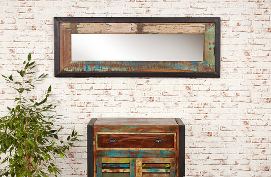 Mirror  Medium (Hangs landscape or portrait) : medium  mirror. hangs landscape or portrait Made from reclaimed wood salvaged from old buildings in southern India. Part of the   range, colourful furniture for stylish living.
