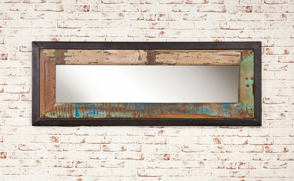 Mirror  Medium (Hangs landscape or portrait) : medium  mirror. hangs landscape or portrait Made from reclaimed wood salvaged from old buildings in southern India. Part of the   range, colourful furniture for stylish living.