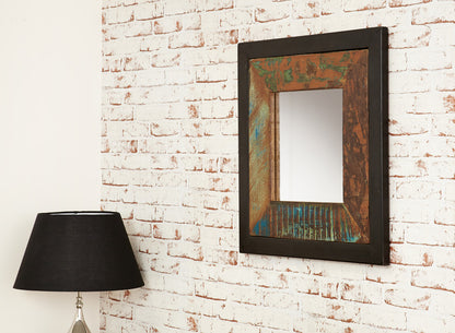 Mirror  small (Hangs landscape or portrait) : small  mirror. hangs landscape or portrait Made from reclaimed wood salvaged from old buildings in southern India. Part of the   range, colourful furniture for stylish living.