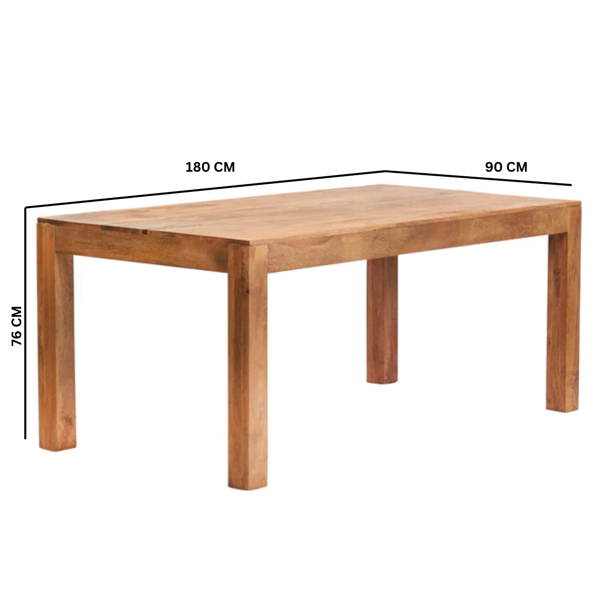 LIGHT MANGO 6FT DINING SET WITH BENCH & 4 WOODEN CHAIRS