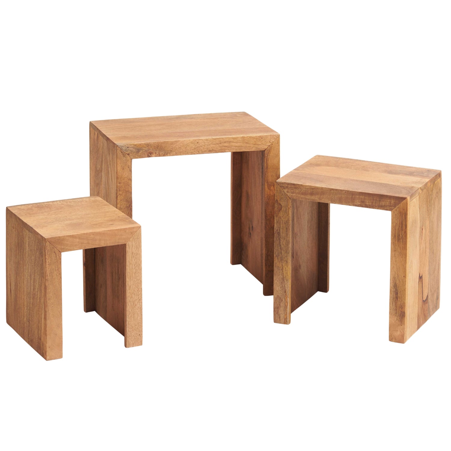 LIGHT MANGO NEST OF 3 TABLES