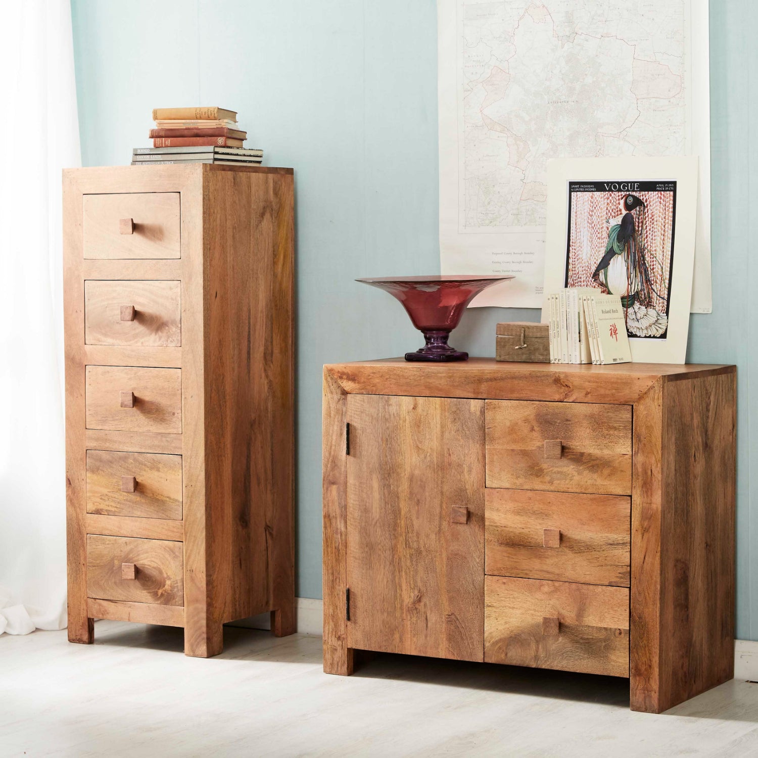 LIGHT MANGO 5 DRAWER CHEST 