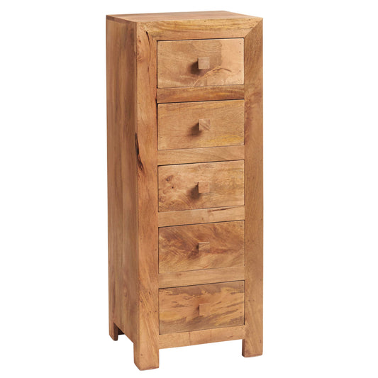 LIGHT MANGO 5 DRAWER CHEST 
