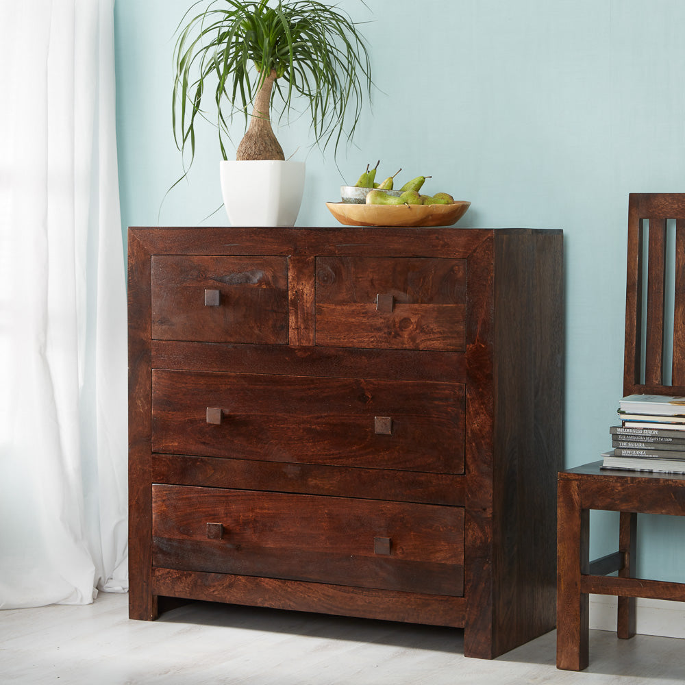 DARK MANGO 4 DRAWER DRESSING CHEST
