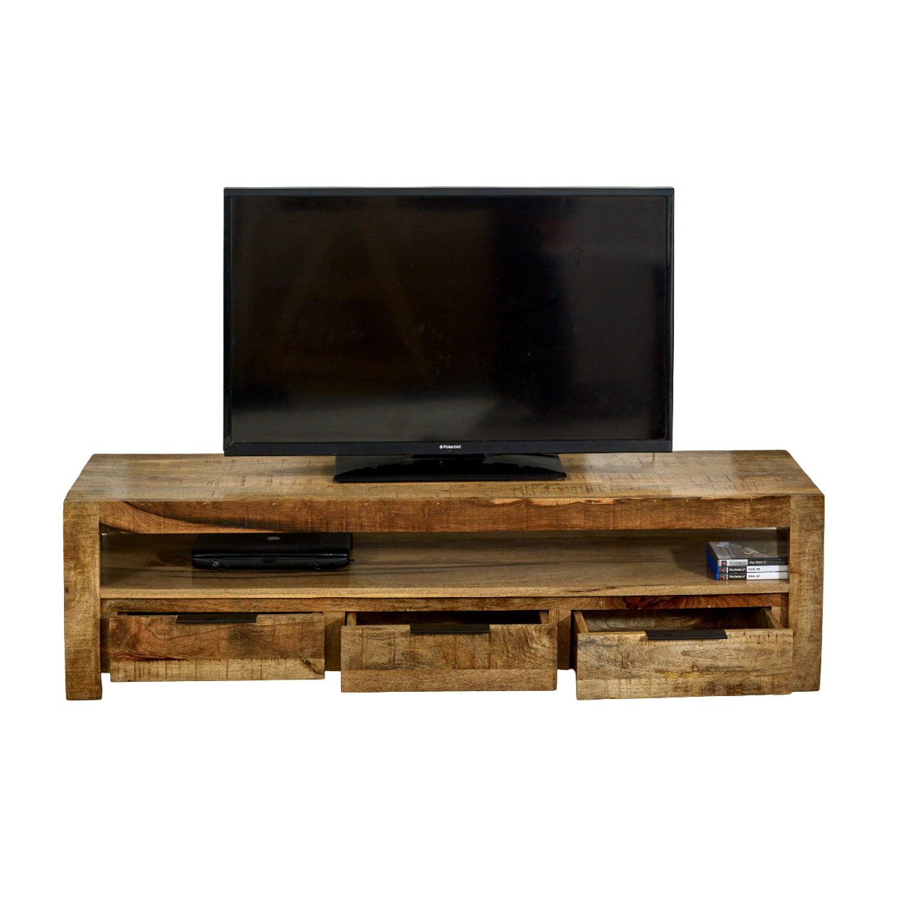 Solid Wood Large Tvc With 3 Drawers
