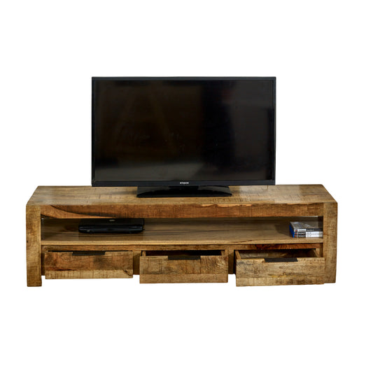 Solid Wood Large Tvc With 3 Drawers