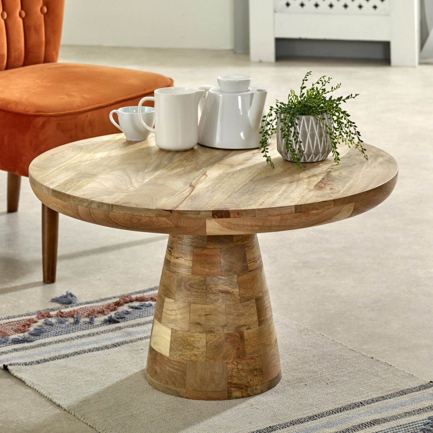Solid Wood Coffee Table Mushroom Style