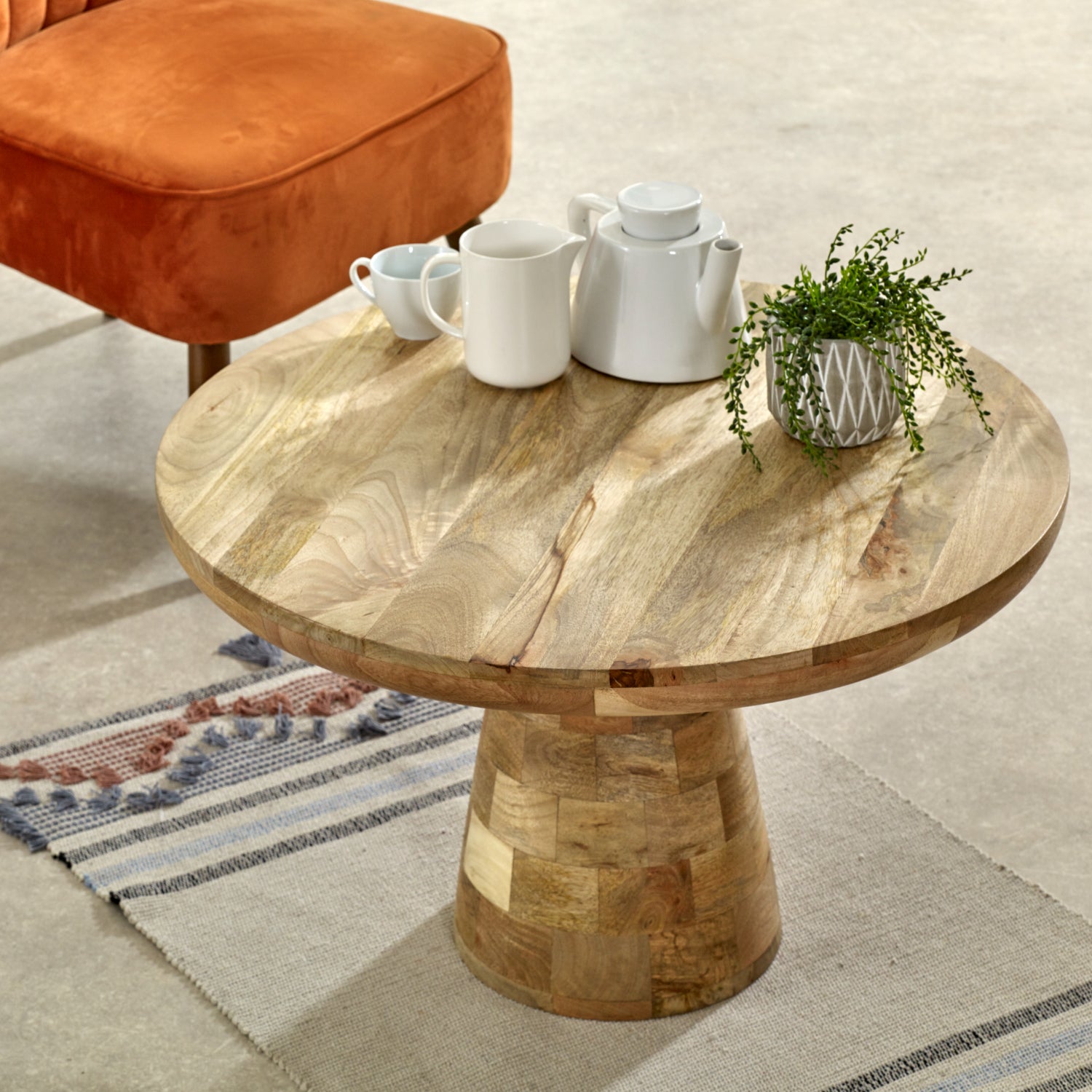 Solid Wood Coffee Table Mushroom Style