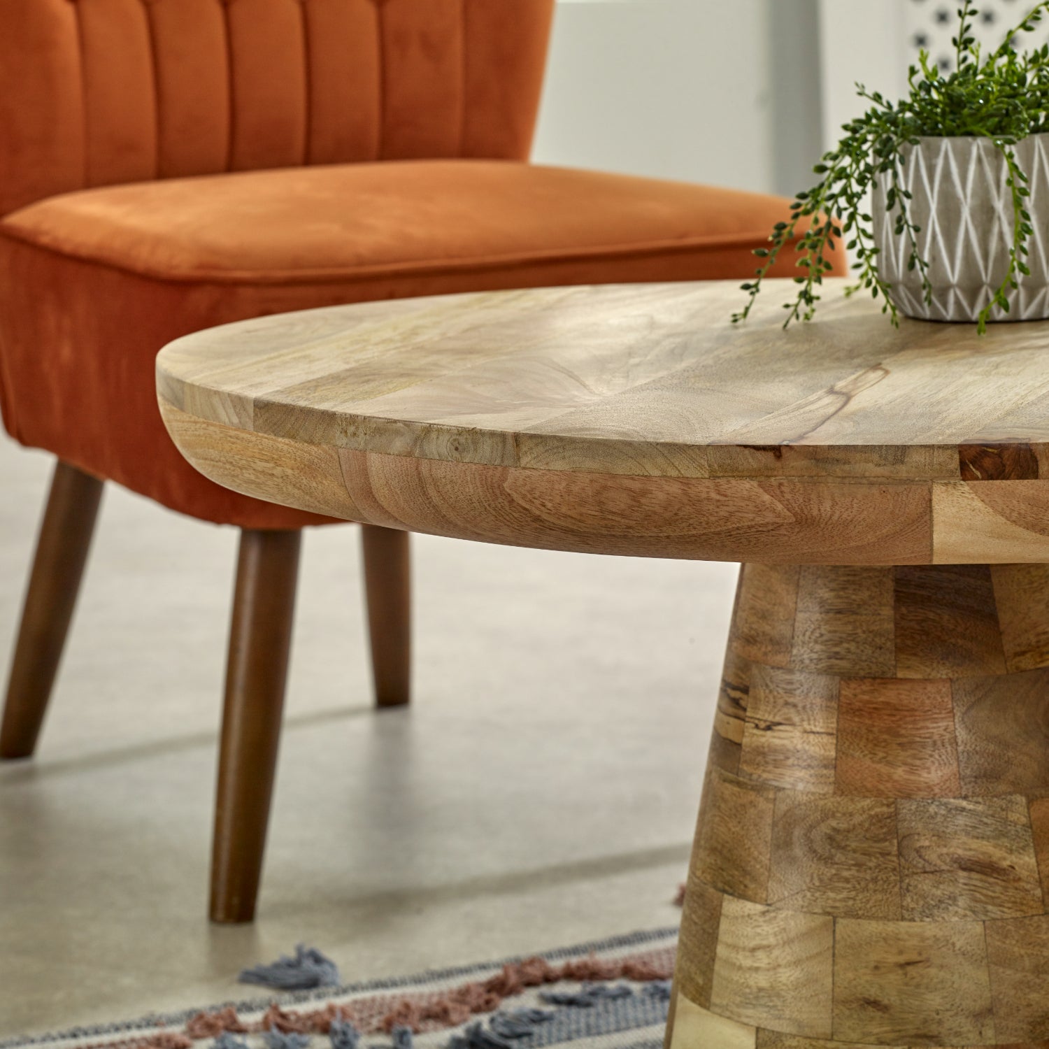Solid Wood Coffee Table Mushroom Style