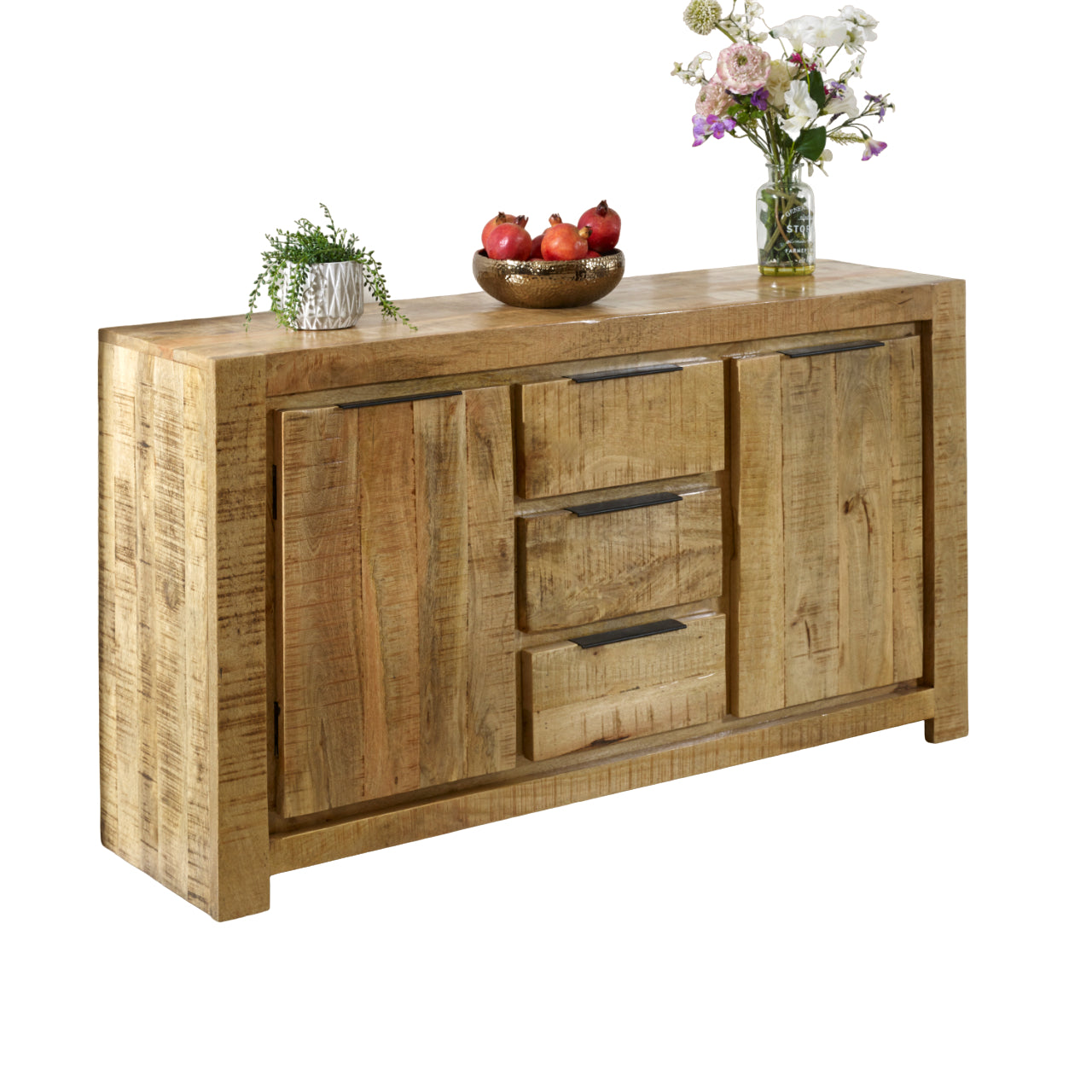 Solid Wood Large Sideboard 2 Door 3 Drawer