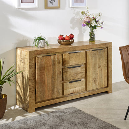 Solid Wood Large Sideboard 2 Door 3 Drawer