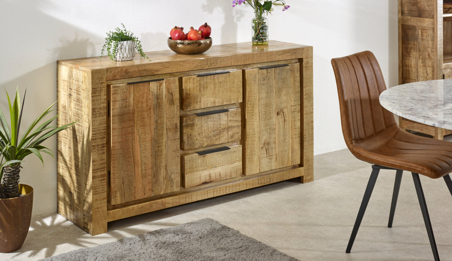 Solid Wood Large Sideboard 2 Door 3 Drawer