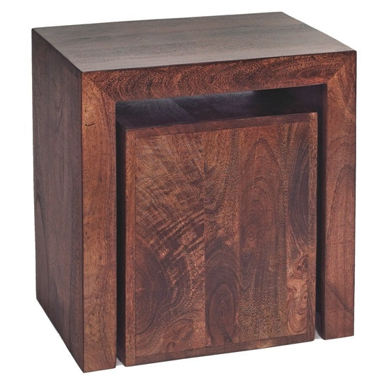 DARK MANGO CUBED NEST OF 2 TABLES 