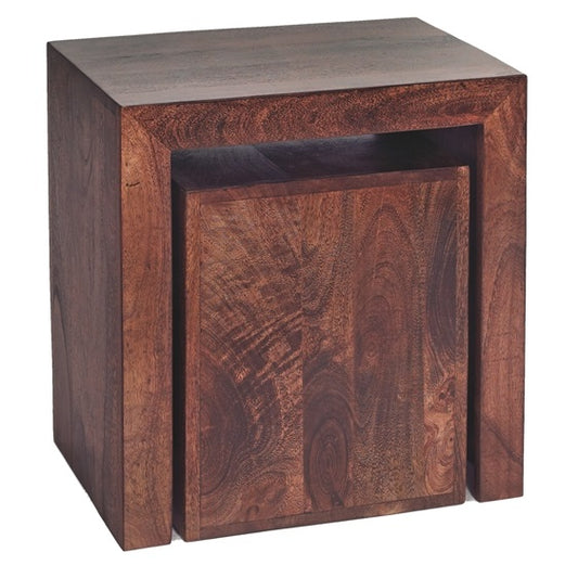 DARK MANGO CUBED NEST OF 2 TABLES 