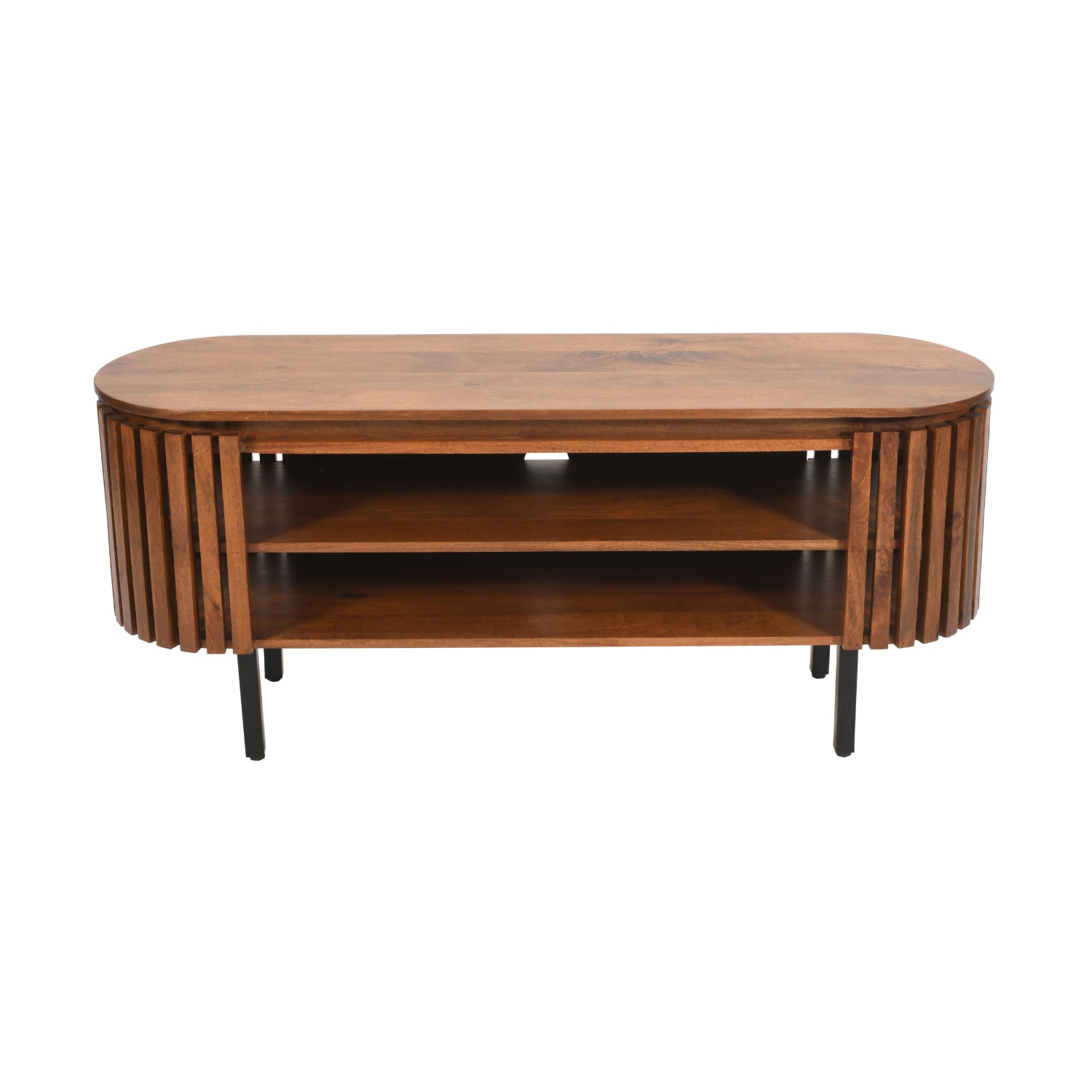Slatted Mango Wood TV Cabinet