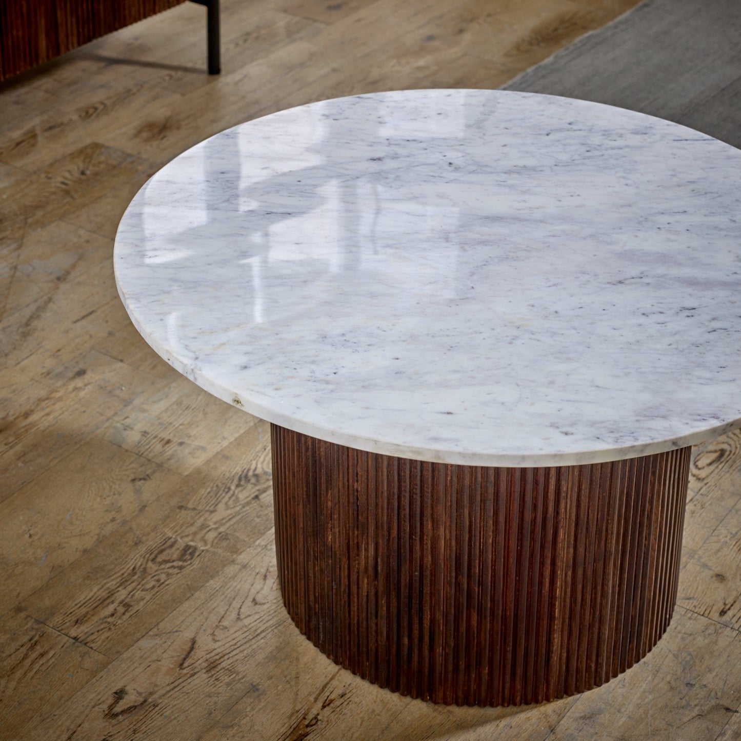 Mango Wood Coffee Table With Marble Top