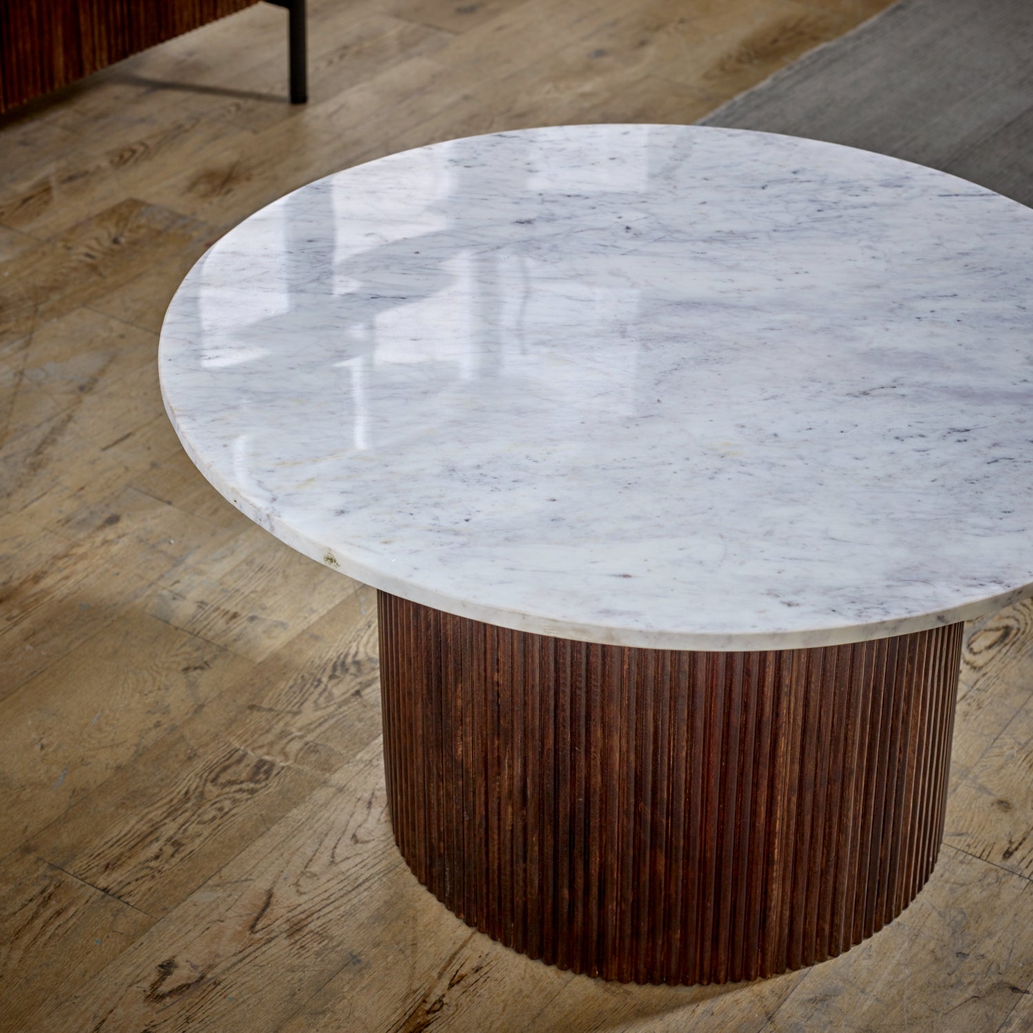 Mango Wood Coffee Table With Marble Top